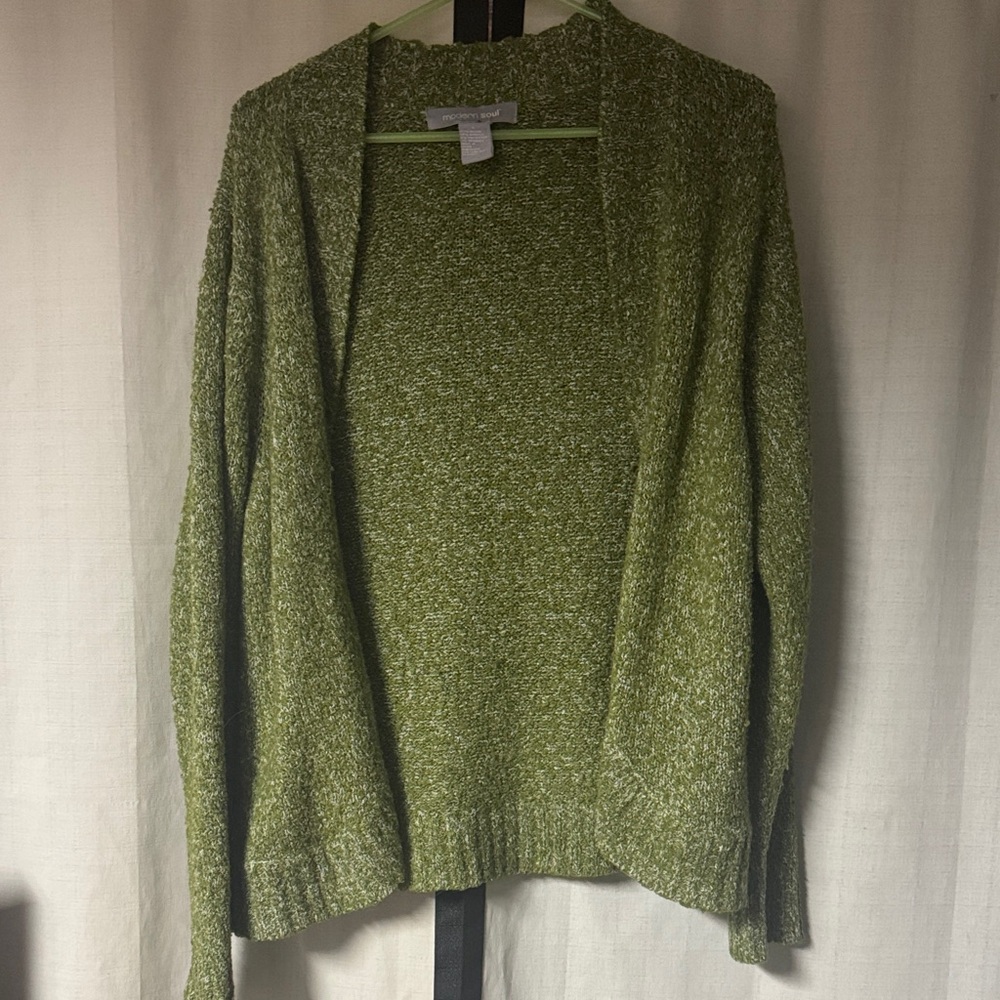 Modern Soul, Green Women's Cardigan Sweater